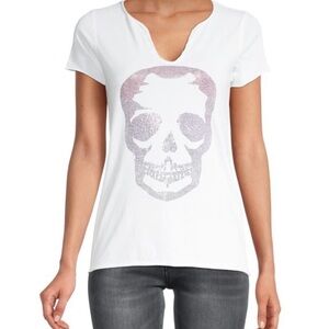 NWT Zadig & Voltaire Tunisien Embellished Skull Tee Size Medium